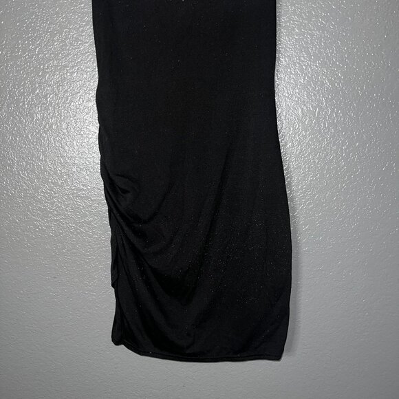BTFBM Black Bodycon Midi Dress Women’s Sleeveless Ruched Side Casual - Picture 2 of 9
